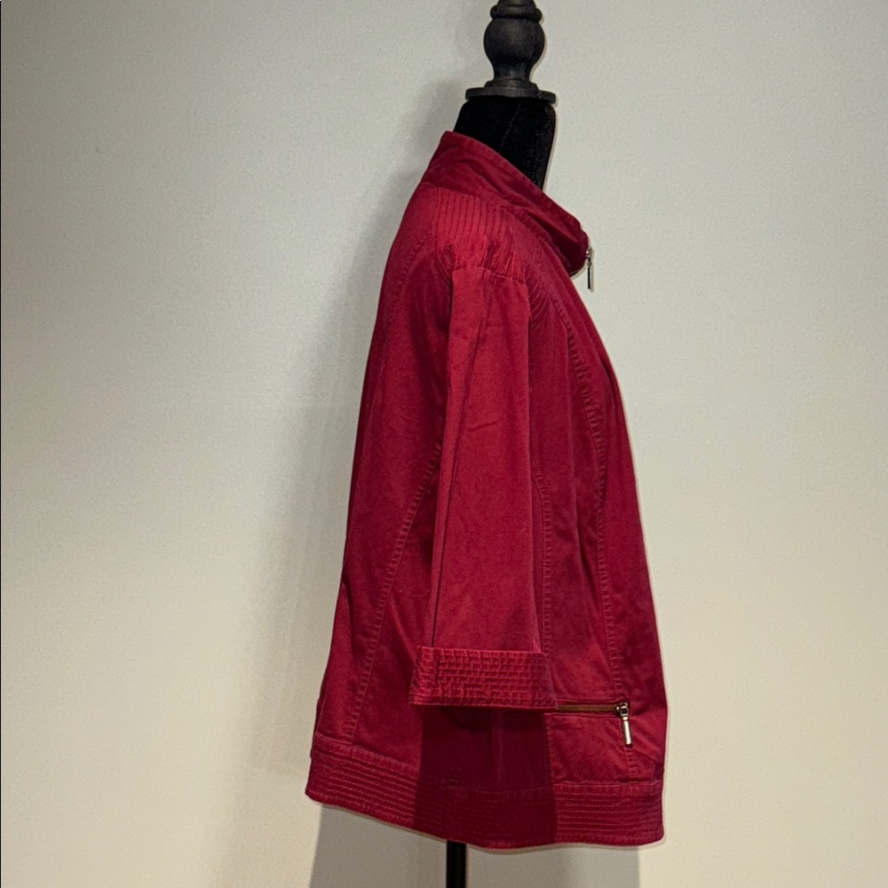CJ Banks Rich Burgundy Women's Blazer - Picture 2 of 6